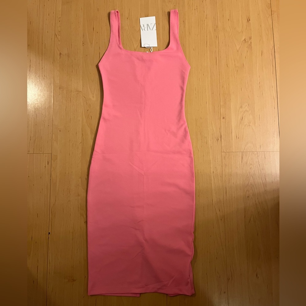 Zara | Pink bodycon midi dress